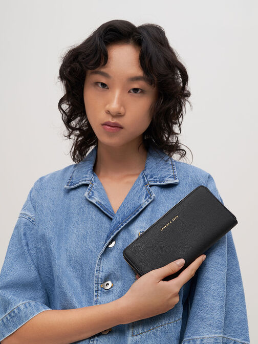 محفظة طويلة دولسي بسحاب كامل, أسود, hi-res