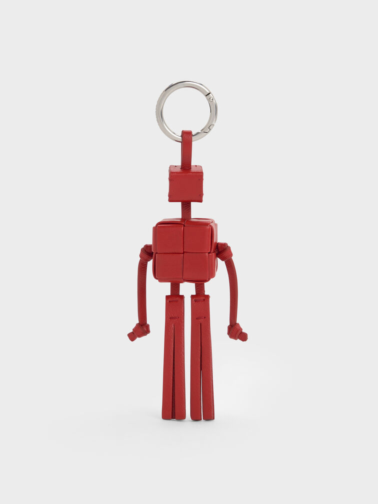Ivette Woven Robot Bag Charm, Equestrian Red, hi-res