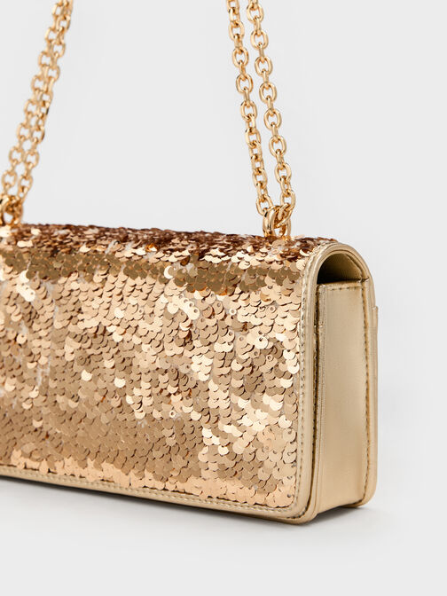 محفظة بسلسلة بافوتو مزينة بالترتر, ذهبي, hi-res