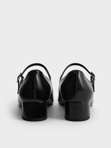 Bow Cap-Toe Mary Jane Pumps, Black Boxed, hi-res