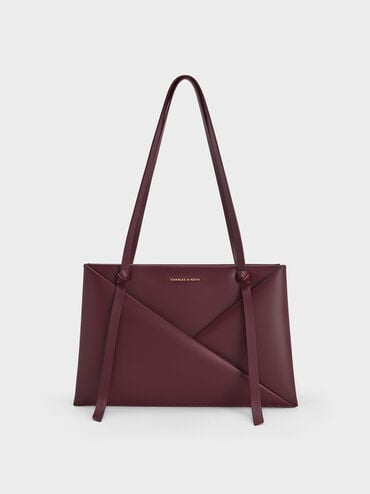 Midori Geometric Tote Bag, Wineberry Red, hi-res