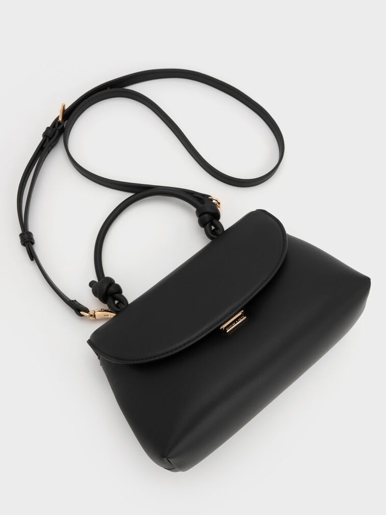 Sammie Knotted-Handle Two-Way Backpack, Black, hi-res