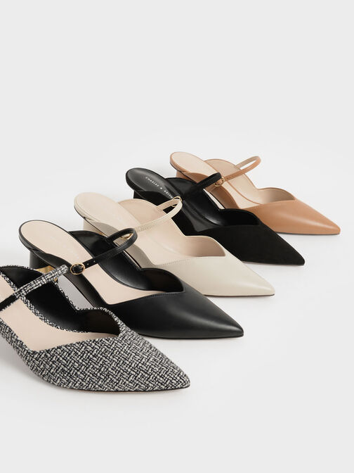 Cammie Metallic Sculptural Heel Mules, Camel, hi-res