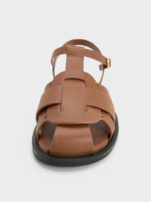Easley T-Bar Caged Sandals, Caramel, hi-res