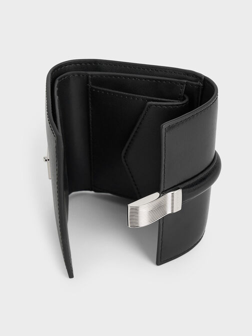 Wisteria Metallic-Accent Wallet, Noir, hi-res