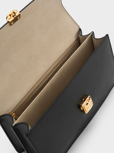 حقيبة كتف من سلسلة حبل أسيلين, أسود, hi-res