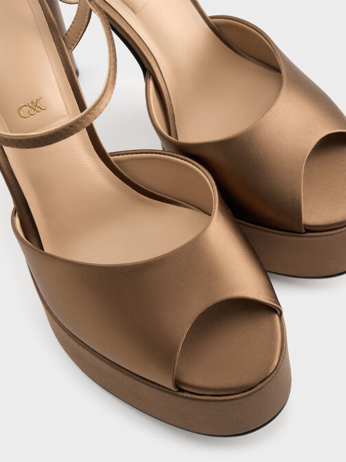 حذاء فرانشيسكا ذو الكعب العالي المفتوح من الأمام, بنى, hi-res