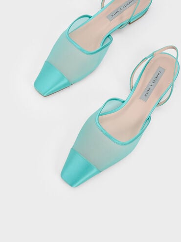 حذاء باليرينا بمقدمة شبكية, أزرق, hi-res