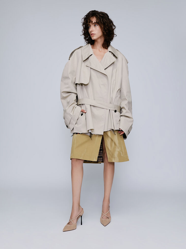 Kyra Suede Crossover Stiletto Mules, Taupe, hi-res