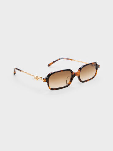 Sable Knot Rectangular Sunglasses, T. Shell, hi-res