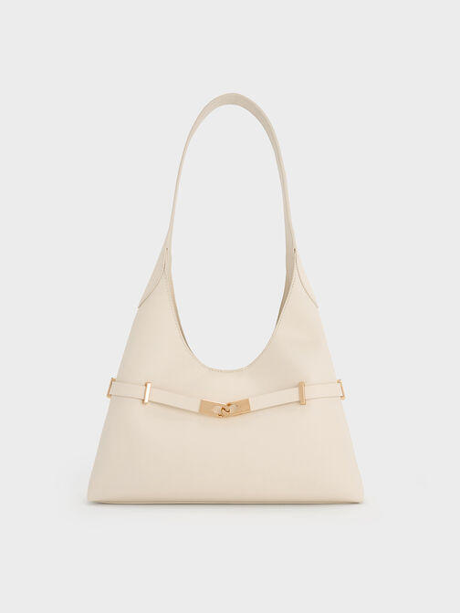 Arlet Metallic-Accent Belted Hobo Bag, Cream, hi-res