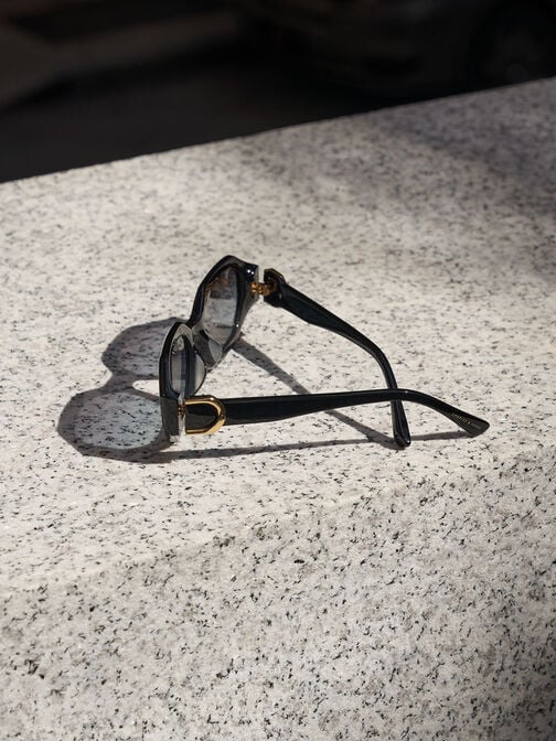 نظارة شمسية جابين بيضاوية أسيتات مُعاد تدويره, أسود, hi-res