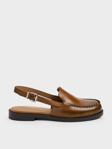 Gale Slingback Loafers, Tan, hi-res