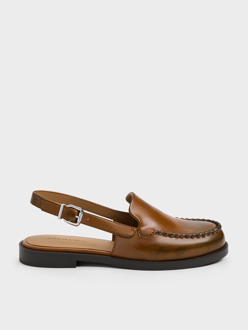 Gale Slingback Loafers, Tan, hi-res