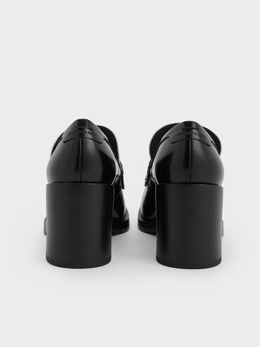 حذاء بامبس بيني لوفر بكعب عريض, صندوق أسود, hi-res