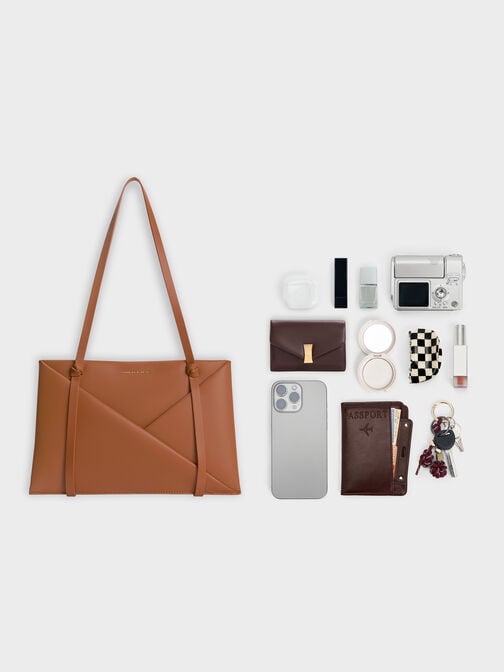 حقيبة توت باج ميدوري بتصميم هندسي, تان, hi-res