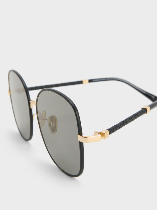 Ivette Butterfly Sunglasses, Black, hi-res