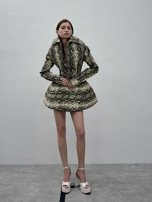 صندل ميشيل بلاتفورم من بوليستر معاد تدويره, أبيض, hi-res