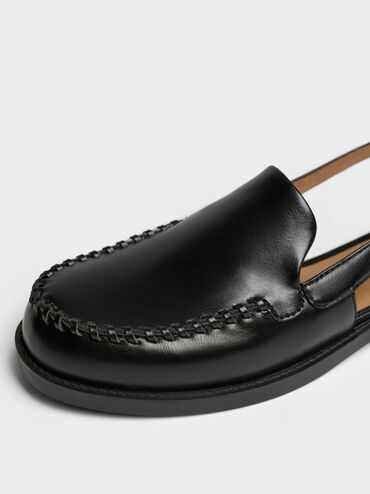 Gale Slingback Loafers, Black, hi-res