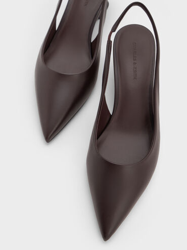 حذاء بكعب ويدج منحوت وحزام خلفي, برغندي, hi-res