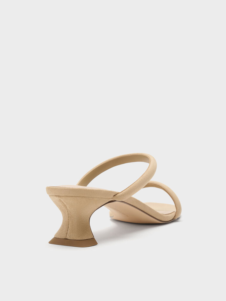 Faux Suede Double-Strap Slant-Heel Mules, Sand, hi-res