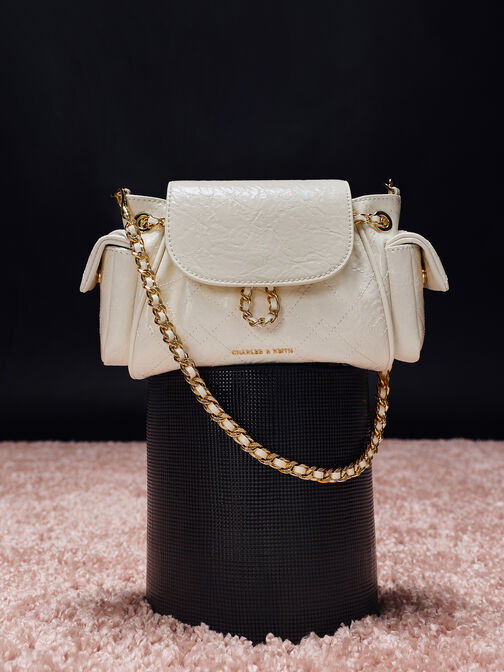 حقيبة ظهر مبطنة, كريم, hi-res