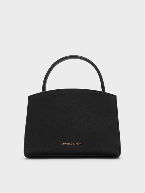 Aubrielle Metallic-Buckle Top Handle Bag, Black, hi-res