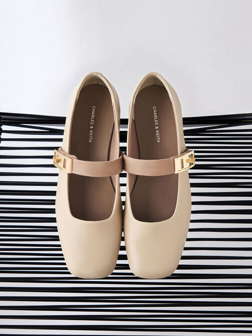 حذاء ماري جين لاندو بمشبك, أبيض طباشيري, hi-res