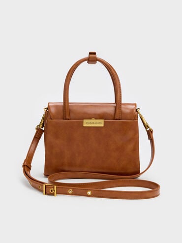 حقيبة توت "كيري" ميني بقفل دوار, Distressed Tan, hi-res