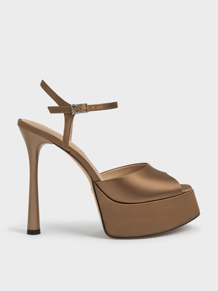 حذاء فرانشيسكا ذو الكعب العالي المفتوح من الأمام, بنى, hi-res