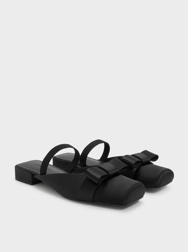 حذاء ميول برانتلي بفيونكة, أسود خشن, hi-res