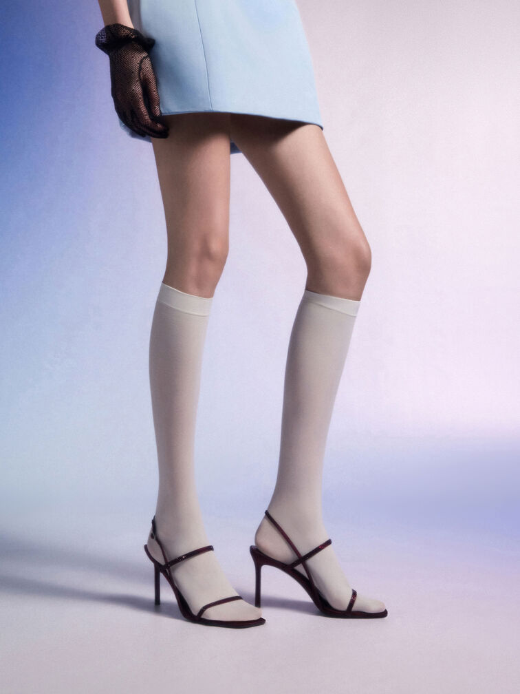 Arona Satin Crystal-Embellished Stiletto-Heel Sandals, Burgundy, hi-res