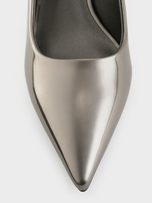 كعب بحزام خلفي ومقدمة مدببة, رمادي بيوتر, hi-res