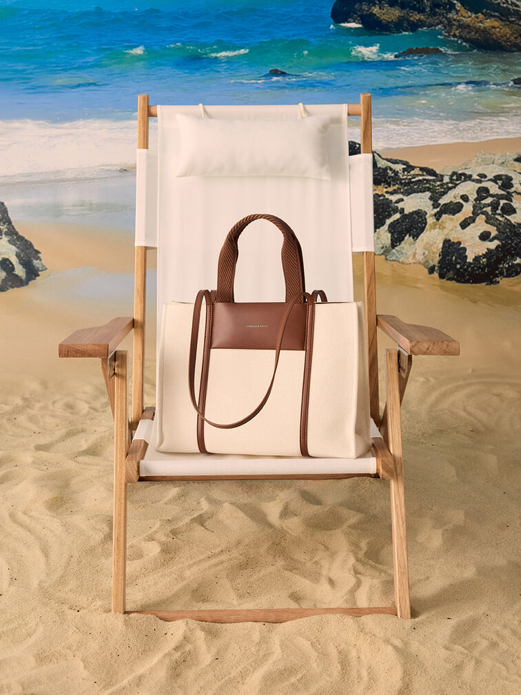 Shalia Canvas Tote Bag, Beige Canvas, hi-res