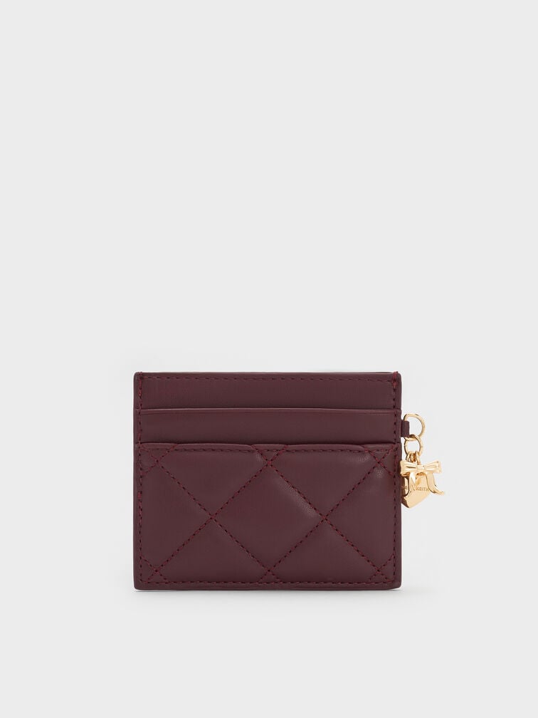 حافظة بطاقات (آرييتي) بتصميم مبطّن أنيق, أحمر توتي فاخر, hi-res