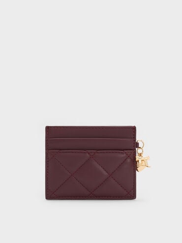 حافظة بطاقات (آرييتي) بتصميم مبطّن أنيق, أحمر توتي فاخر, hi-res