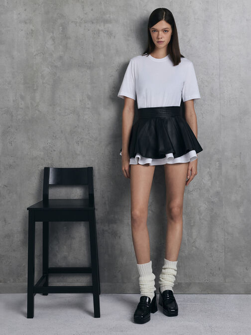 Platform Block-Heel Loafer Pumps, Black Boxed, hi-res