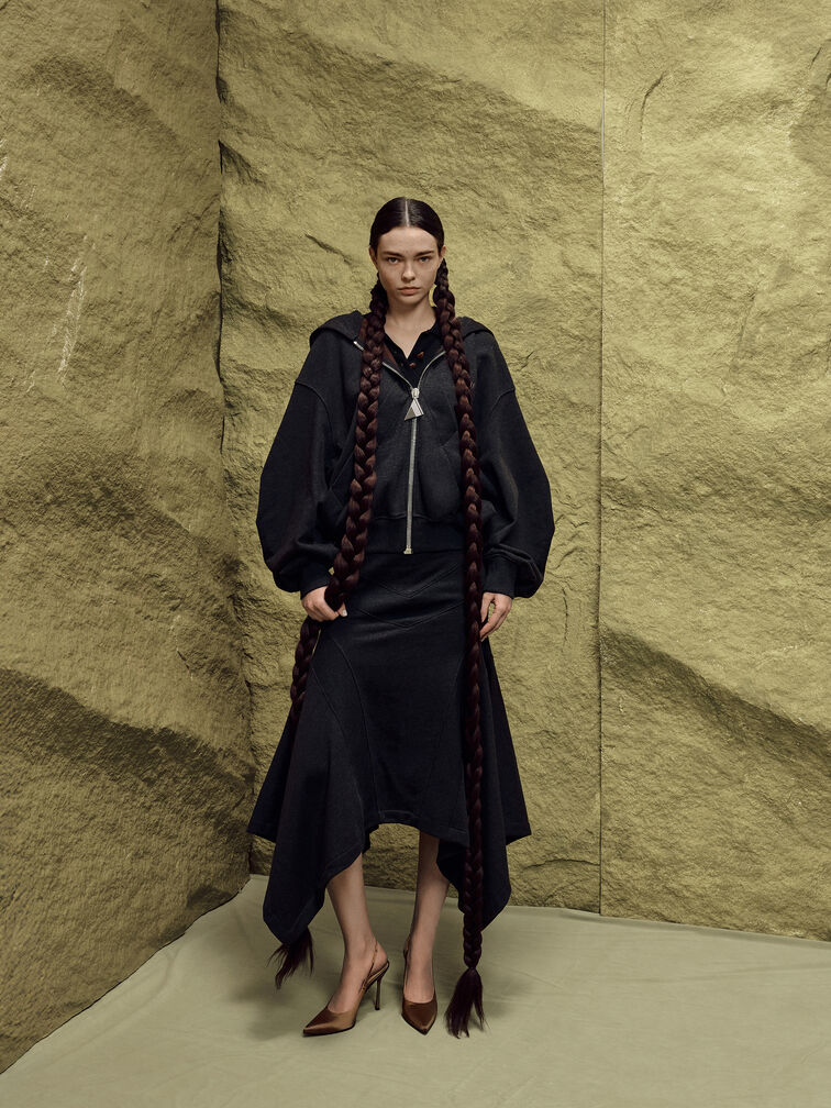 Siletto Slingback Pumps, Brown, hi-res