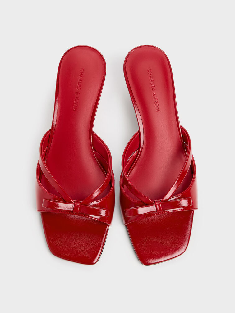 Kaleen Kitten-Heel Mules, Red, hi-res