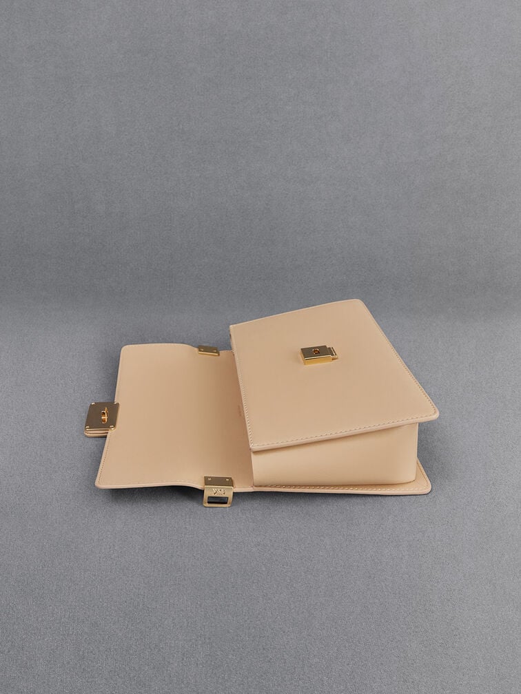 حقيبة كتف مصنوعة من الجلد, لون البشرة الطبيعي, hi-res