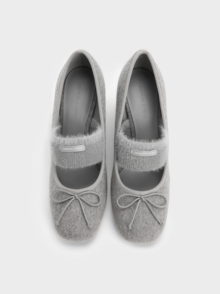 Winona Felt Mary Jane Pumps, Light Grey, hi-res