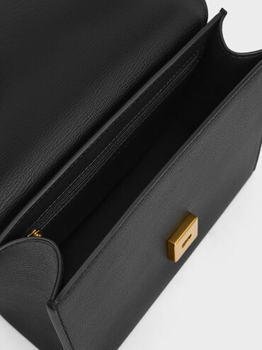 Brennan Chain Handle Crossbody Bag, Black, hi-res