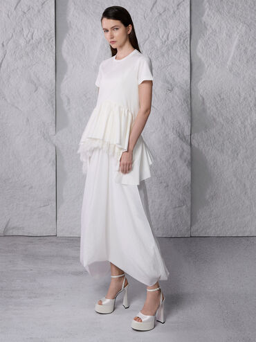 صندل ميشيل بلاتفورم من بوليستر معاد تدويره, أبيض, hi-res