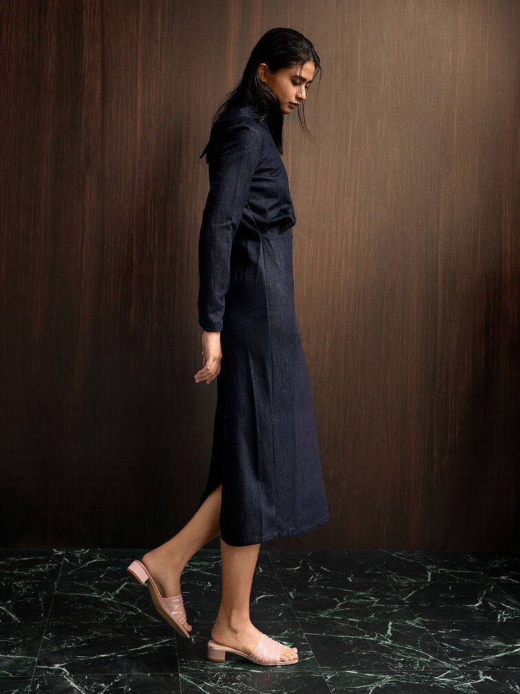 حذاء ميول بكعب مربع مصنوع من خامة شبكية ومزين بالترتر, لون البشرة الطبيعي, hi-res