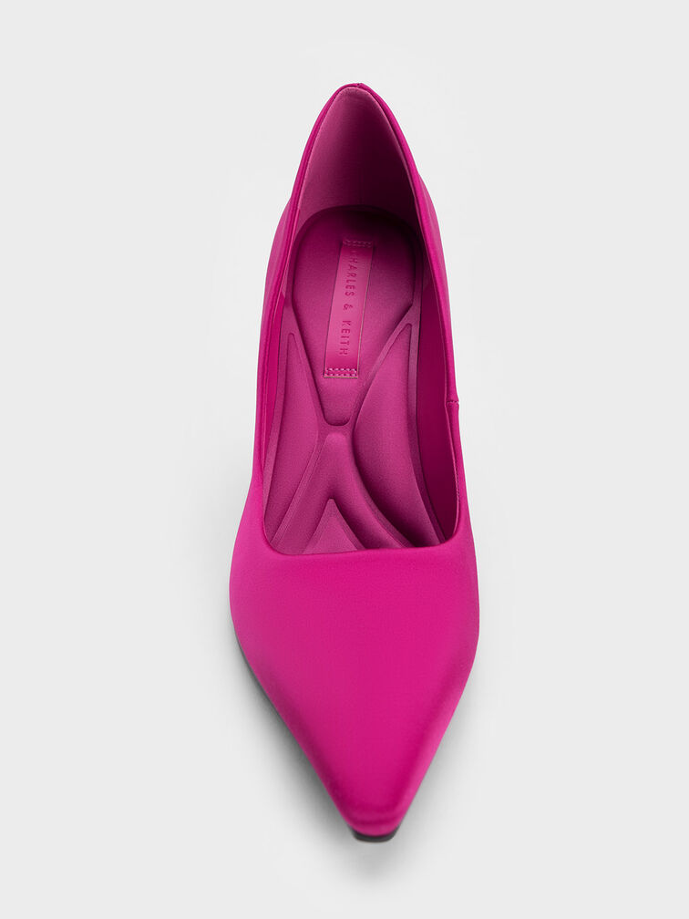 Emmy Recycled Polyester Stiletto Heel Pumps, Fuchsia, hi-res