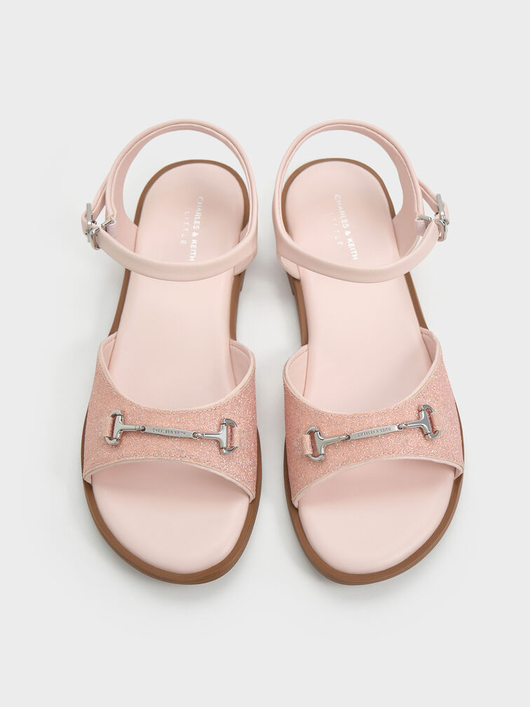 Girls' Erinna Glittered Metallic-Accent Sandals, Light Pink, hi-res