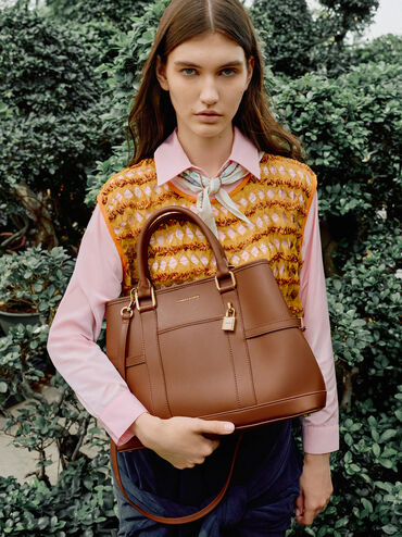 Scottie Tote Bag, Chocolate, hi-res