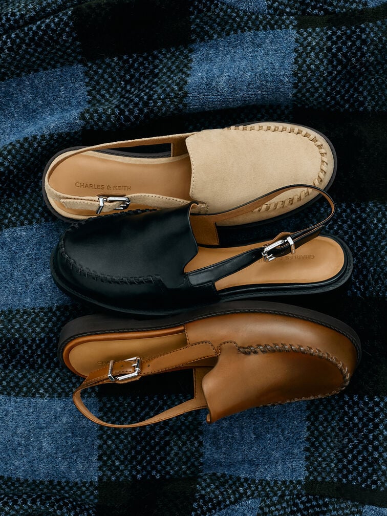 Gale Slingback Loafers, Tan, hi-res