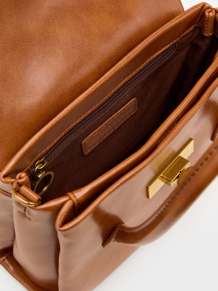 حقيبة توت "كيري" ميني بقفل دوار, Distressed Tan, hi-res