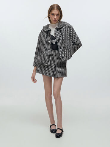 Leather Cap-Toe Mary Janes, Black, hi-res